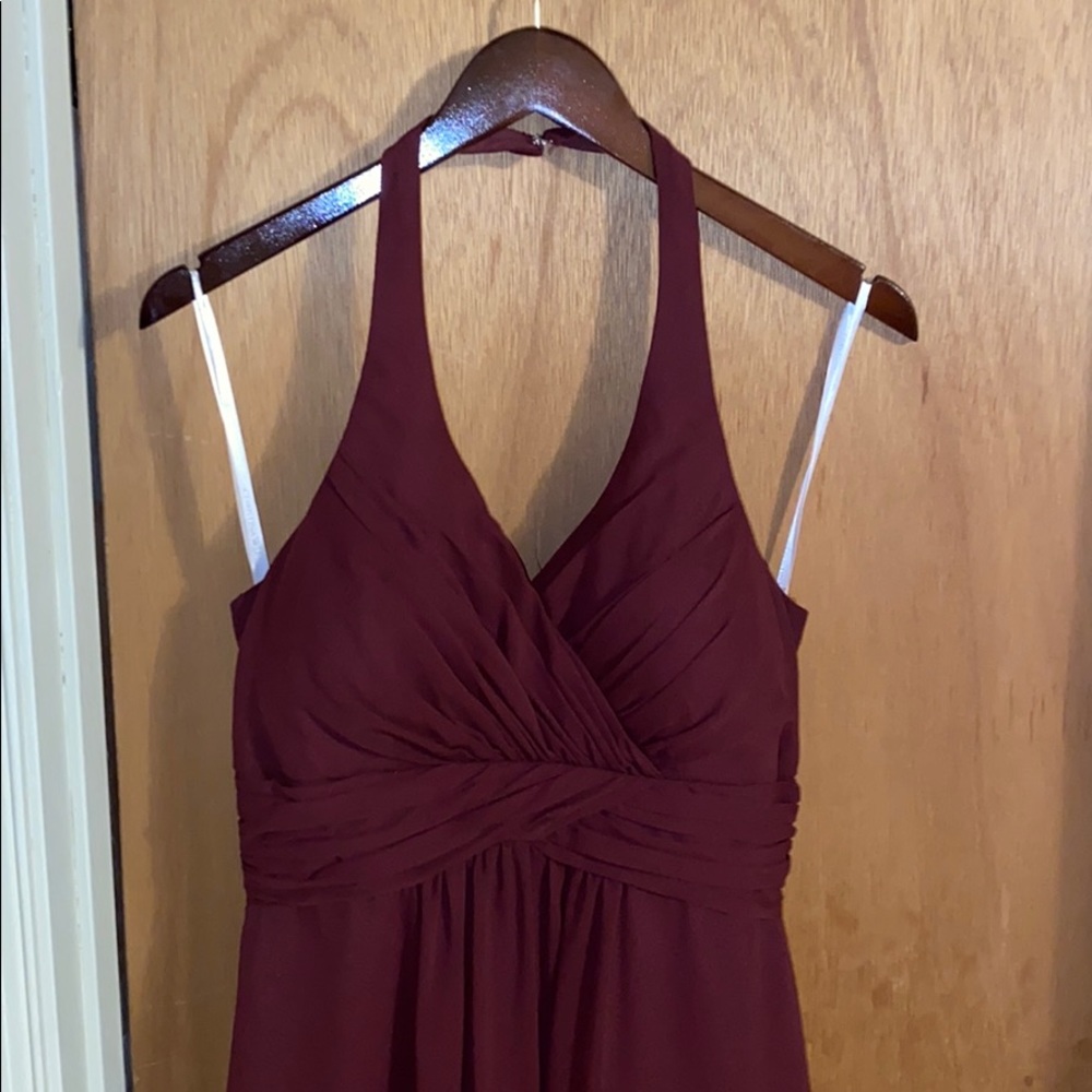 Mahogany halter-top styled gown